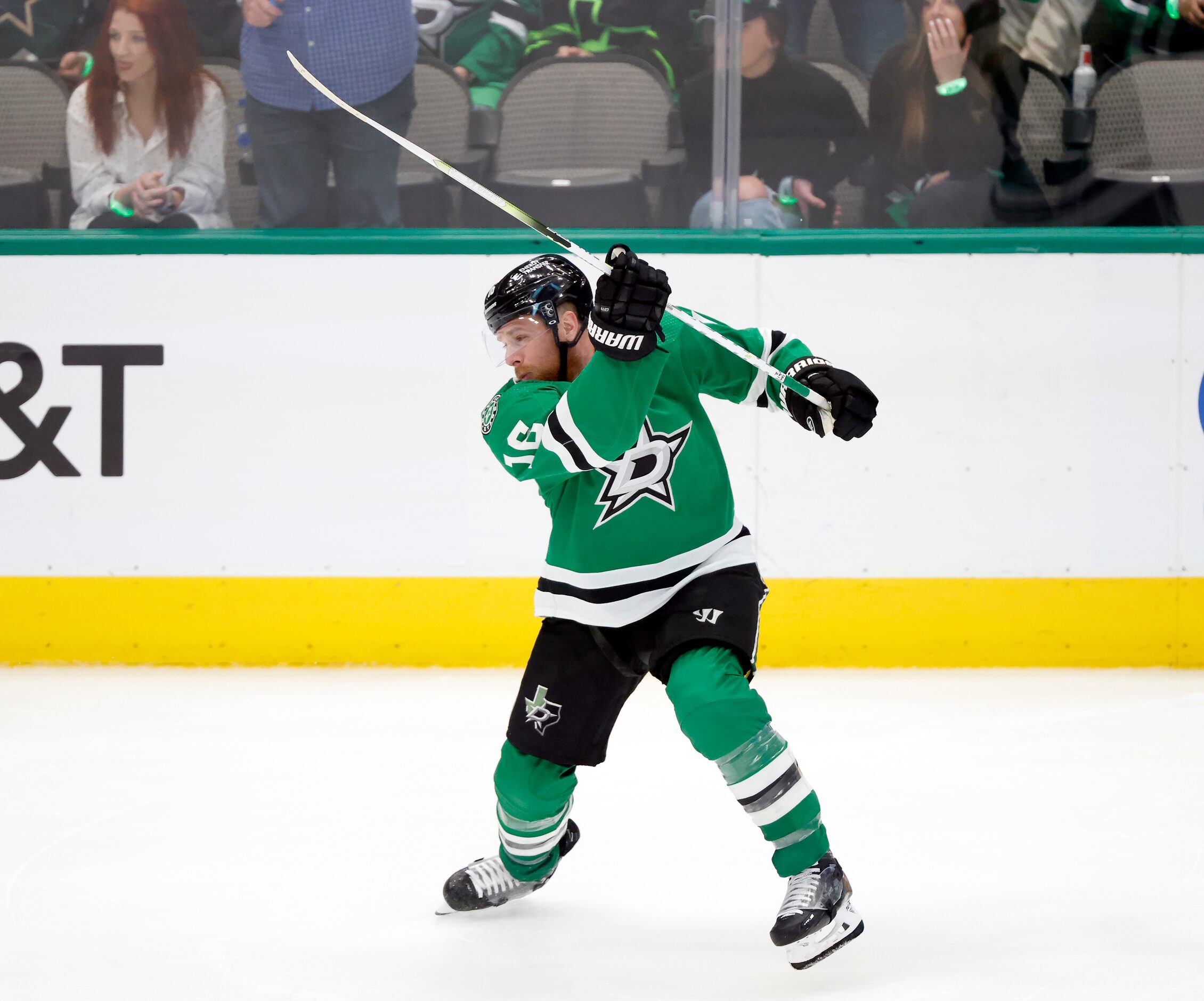 Dallas Stars center Joe Pavelski (16) takes a shot against the Seattle Kraken during...