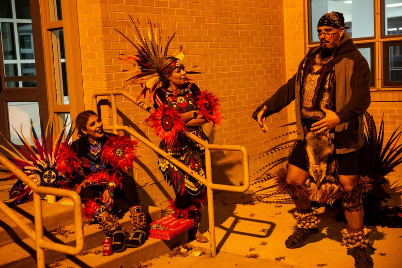 Danza Chichimeca San Miguel de Arcángel members Paulina Alvarado (left) and her mother,...