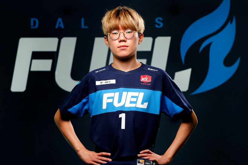 Dallas Fuel Overwatch League player Kim “Sp9rk1e” Yeong-han poses for a photo at Envy Gaming...