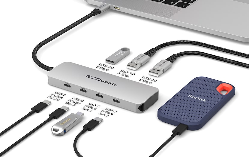 The EZQuest USB-C Gen 2 Hub Adapter 7 ports