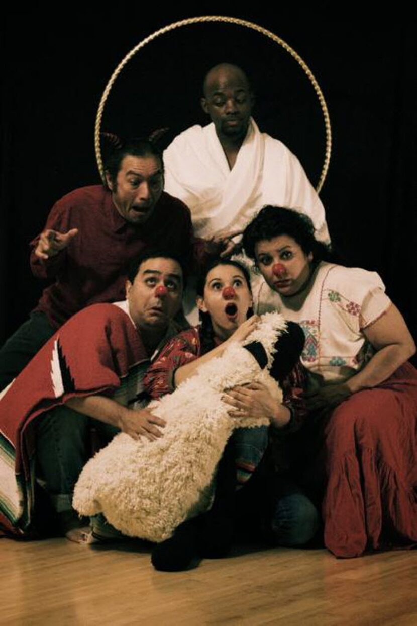 Cast members of Nuestra Pastorela perform in the Cara Mia Theatre Company production.