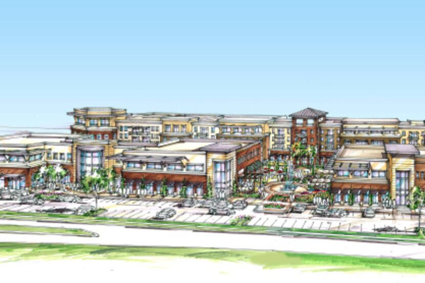 The West Plano Village shopping, apartment and office complex will be built at the Dallas...