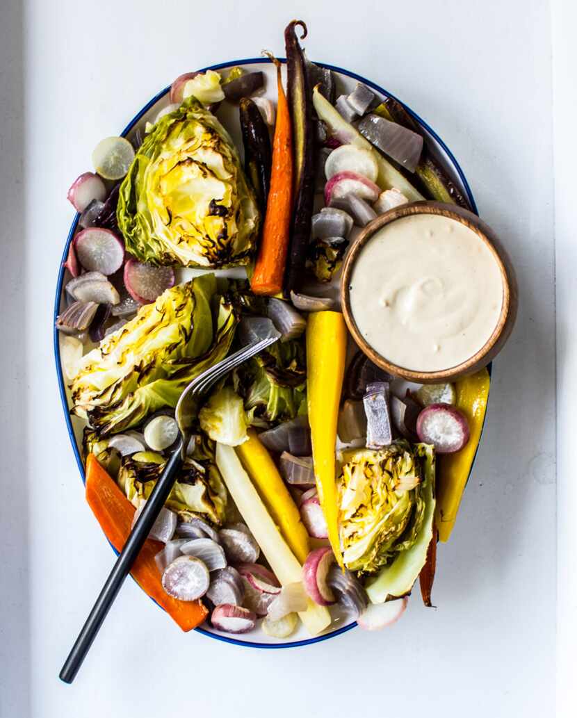 Serve tahini dressing with roasted vegetables to make it a meal.