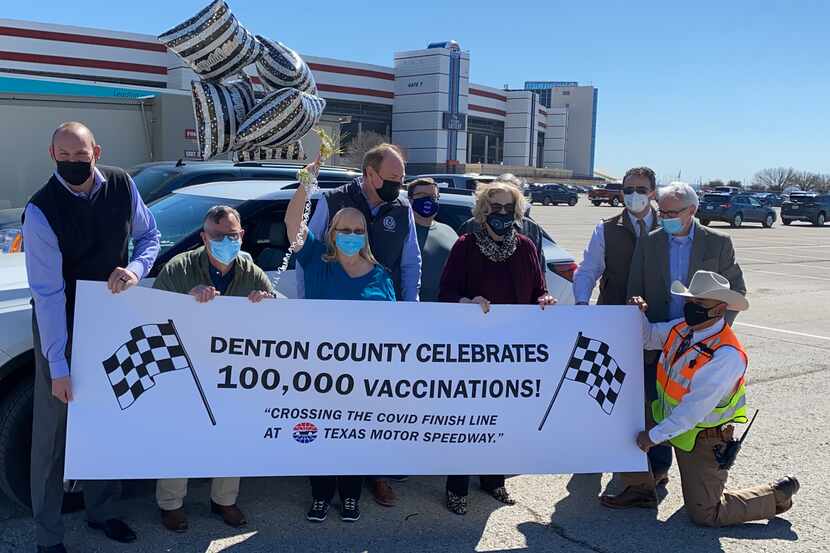 Texas Motor Speedway celebrated giving its 100,000 vaccine dose on Thursday.