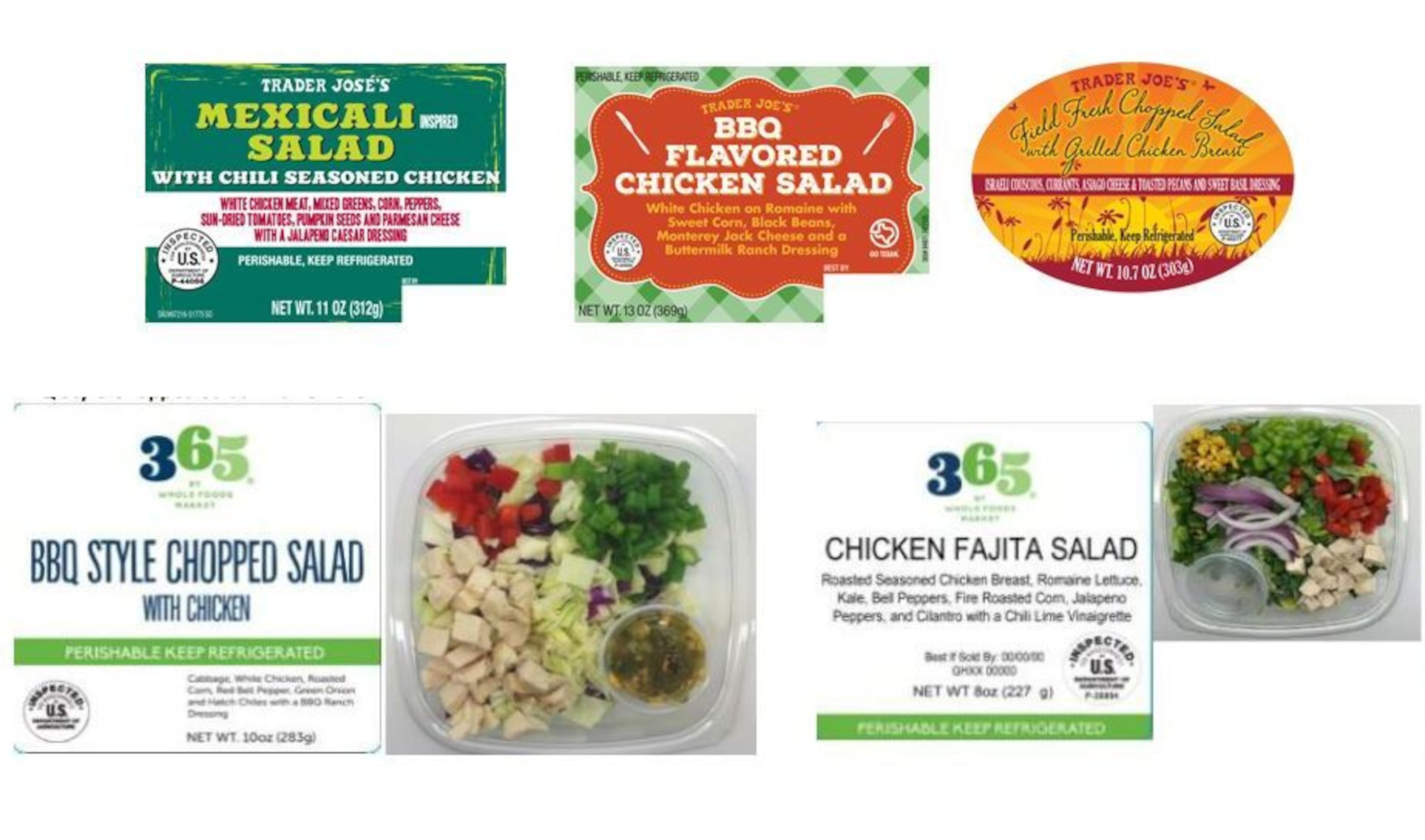 Recall: Prepared salads at Walmart, Trader Joe's, & Whole Foods