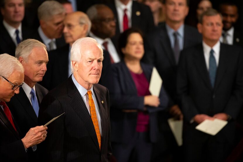 Sen. John Cornyn attends a ceremony to begin a period where President George H.W. Bush will...