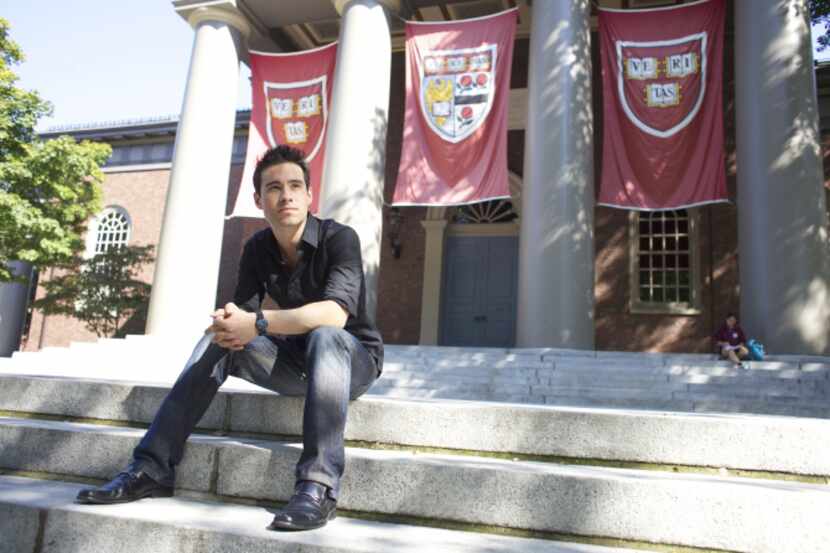 Pierre Berastain, on the steps of Harvard Memorial Church in Cambridge, Mass., has applied...