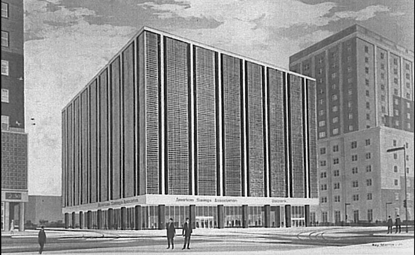 A 1960s architectural drawing of the DalPark garage.