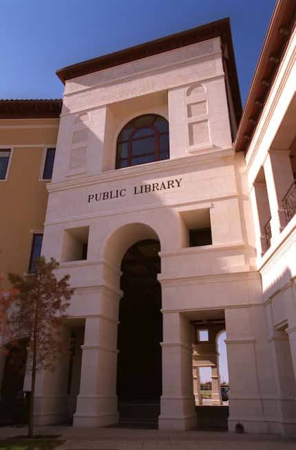 December 6, 2003. Front view of Colleyville's new library.