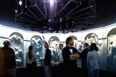 Visitors to the 360-degree digital display in Pompeii: The Immortal City.