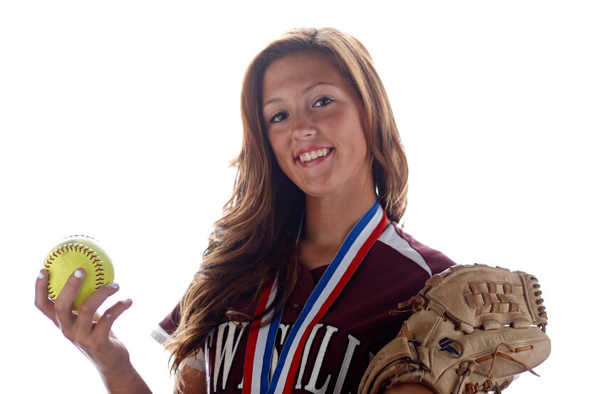 Maribeth Gorsuch, All Area girls softball pitcher from Lewisville, photographed Thursday,...