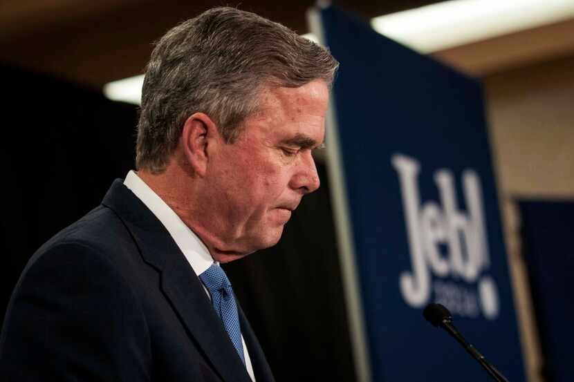  Jeb Bush gives his concession speech in Columbia, S.C., after finishing fourth in South...