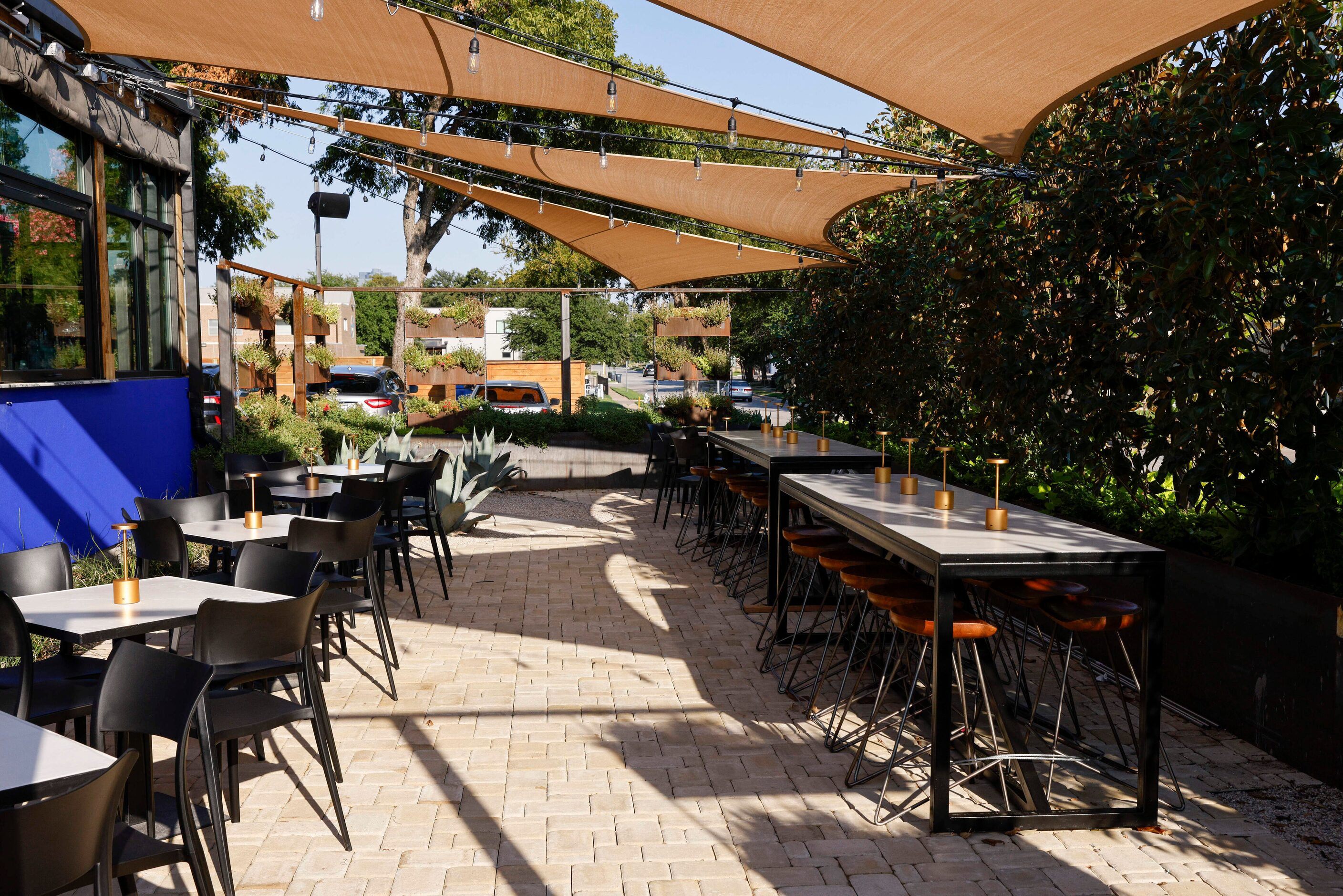 The outdoor seating area at F1 Smokehouse, Wednesday, Sept. 20, 2023, in Fort Worth.