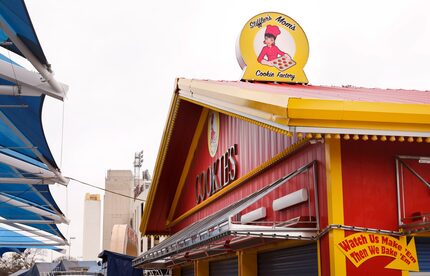 Stiffler's Mom's Cookie Factory is near the Cotton Bowl, on the Midway.