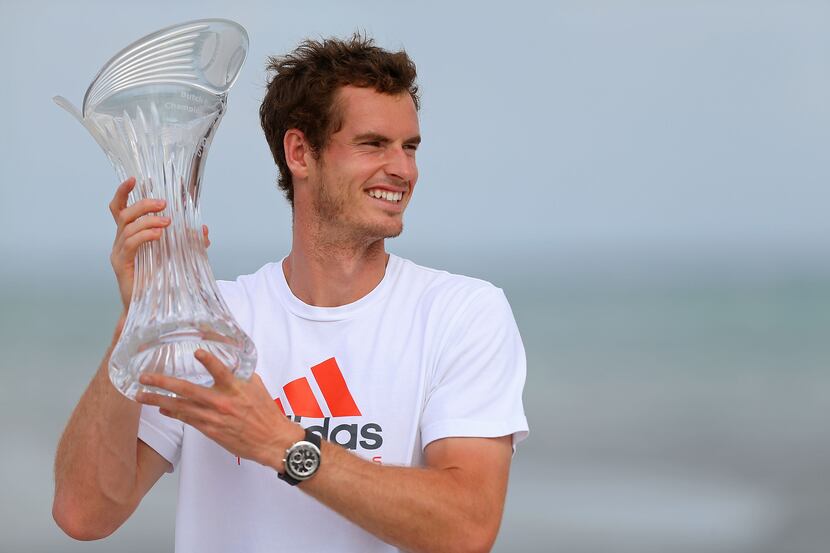 KEY BISCAYNE, FL - MARCH 31:  Andy Murray of Great Brittain poses on the beach at Key...