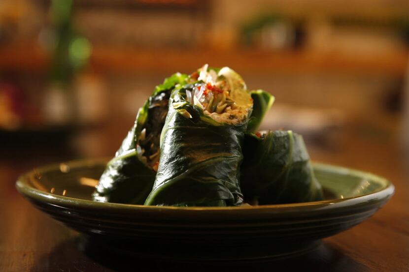 At Mudhen Meat and Greens, chef Suki Otsuki's spring rolls with carrots, avocado, cabbage...