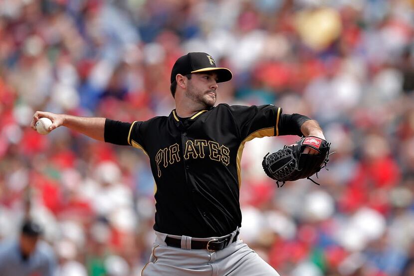 Phil Irwin #46 of the Pittsburgh Pirates throws a ball in the sixth inning of a game against...
