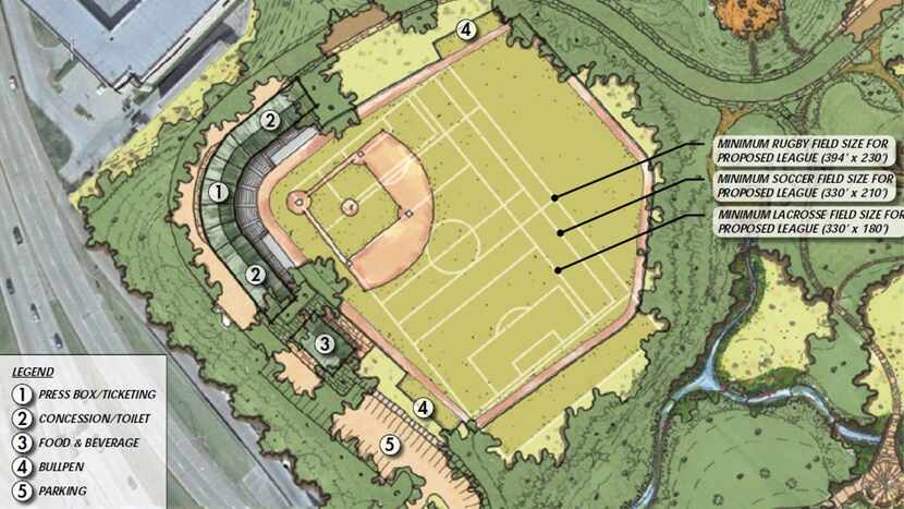 This is how Donnie Nelson's group was proposing to remake Reverchon Park's ballpark. Was.