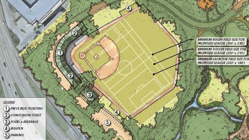 This is how Donnie Nelson's group was proposing to remake Reverchon Park's ballpark. Was.