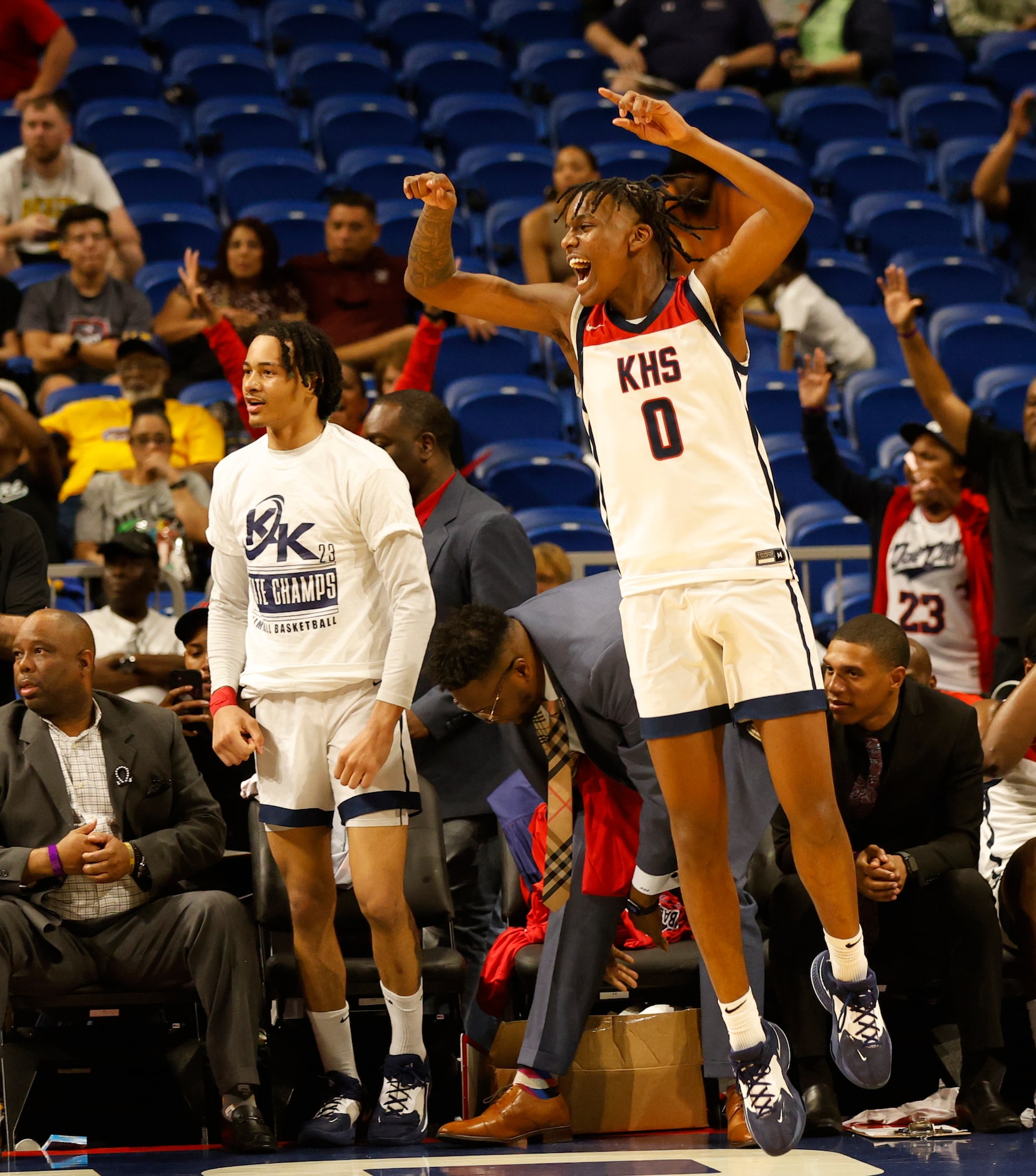 Dallas Kimball R.J. Osborne (0) begins to celebrate. Dallas Kimball defeated Killeen Ellison...