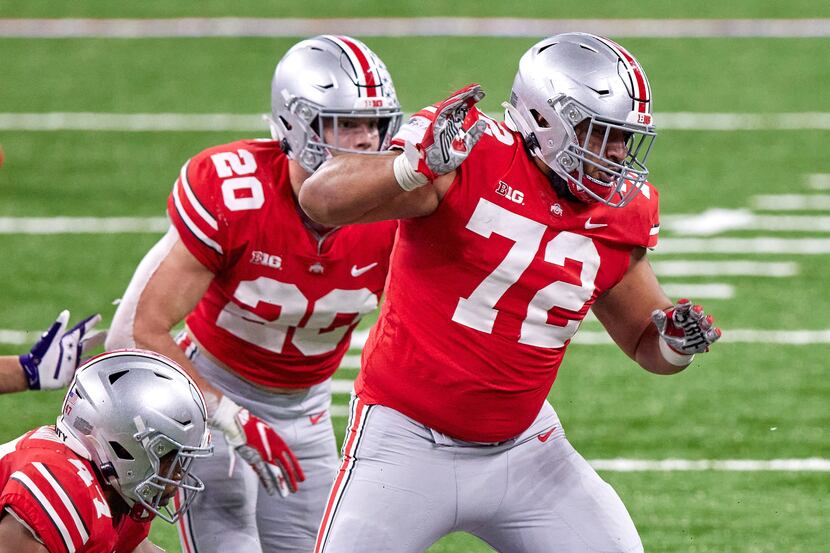 Ohio State Buckeyes defensive tackle Tommy Togiai (72) in action during the Big Ten...