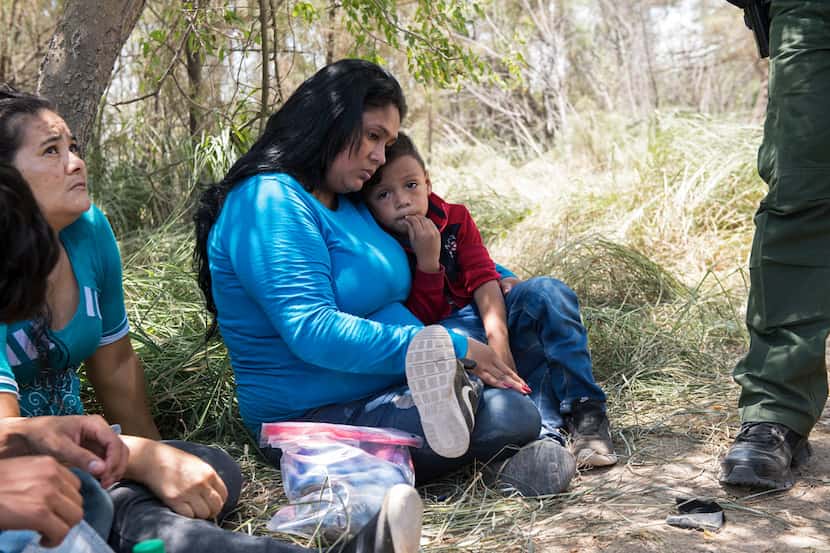 Keilyn Enamorada Matute, from Honduras, with her 4-year old son, surrendered to Border...
