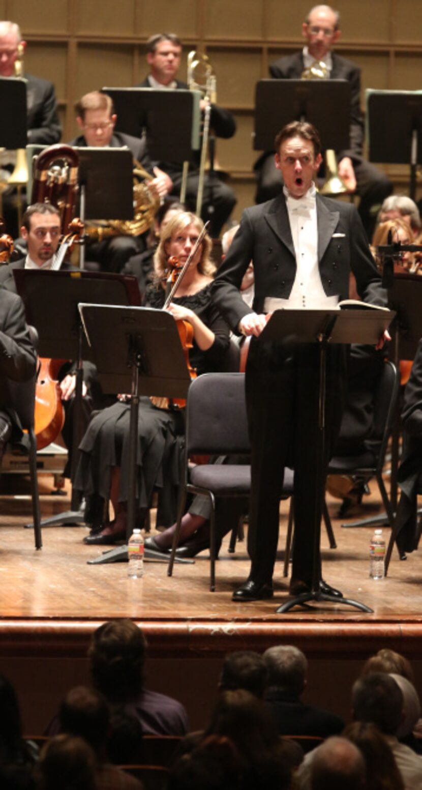 British tenor Ian Bostridge sings during Benjamin Britten’s War Requiem on Thursday.