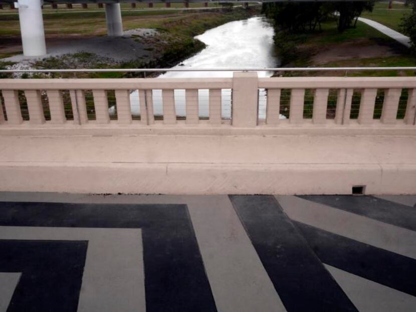 
View of the Trinity River looking south from the Continental Avenue Bridge in Dallas...