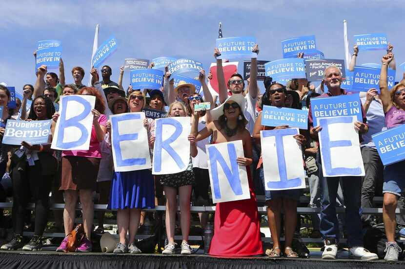 
Sen. Bernie Sanders supporters in Palo Alto, Calif.
