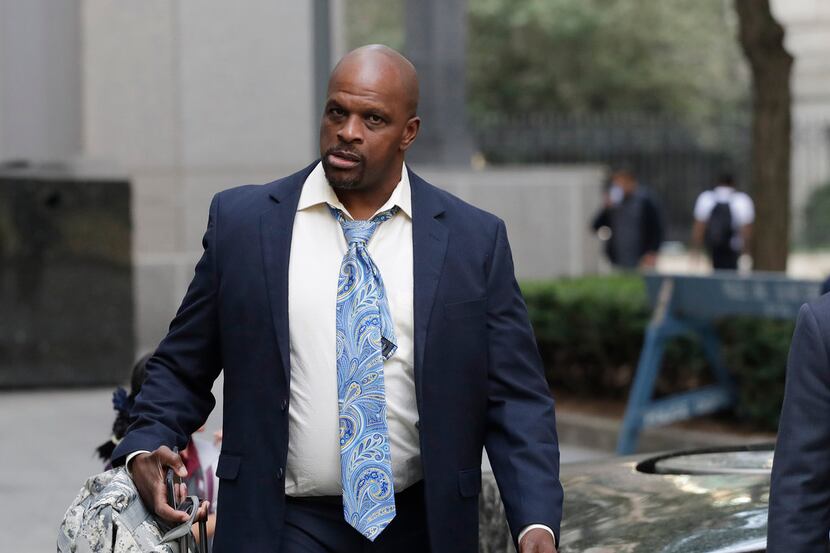 Brian Bowen Sr. arrives at federal court, Thursday, Oct. 4, 2018, in New York. When Brian...