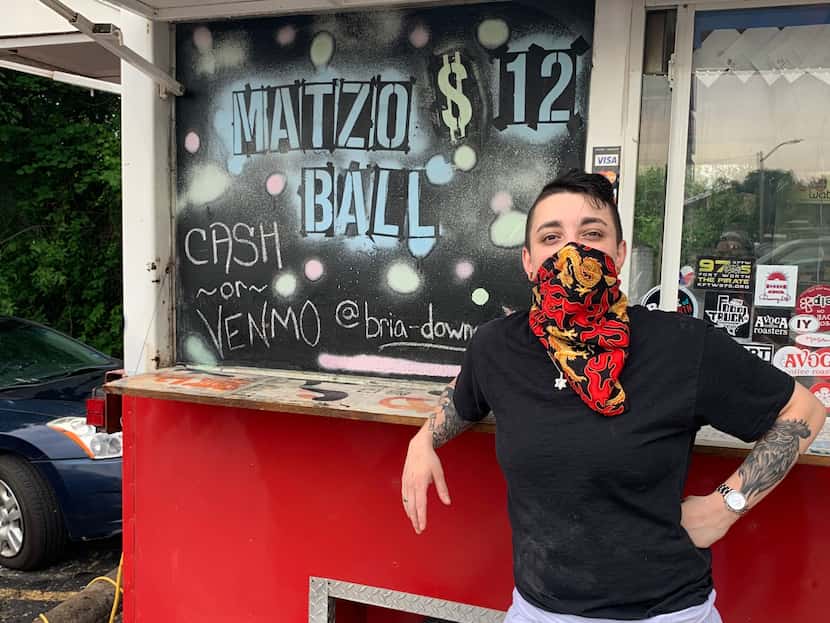 Bria Downey is serving matzo ball soup at a ramen food truck in Fort Worth.