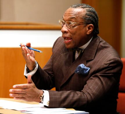 Dallas County Commissioner John Wiley Price took part in a discussion during a Commissioners...