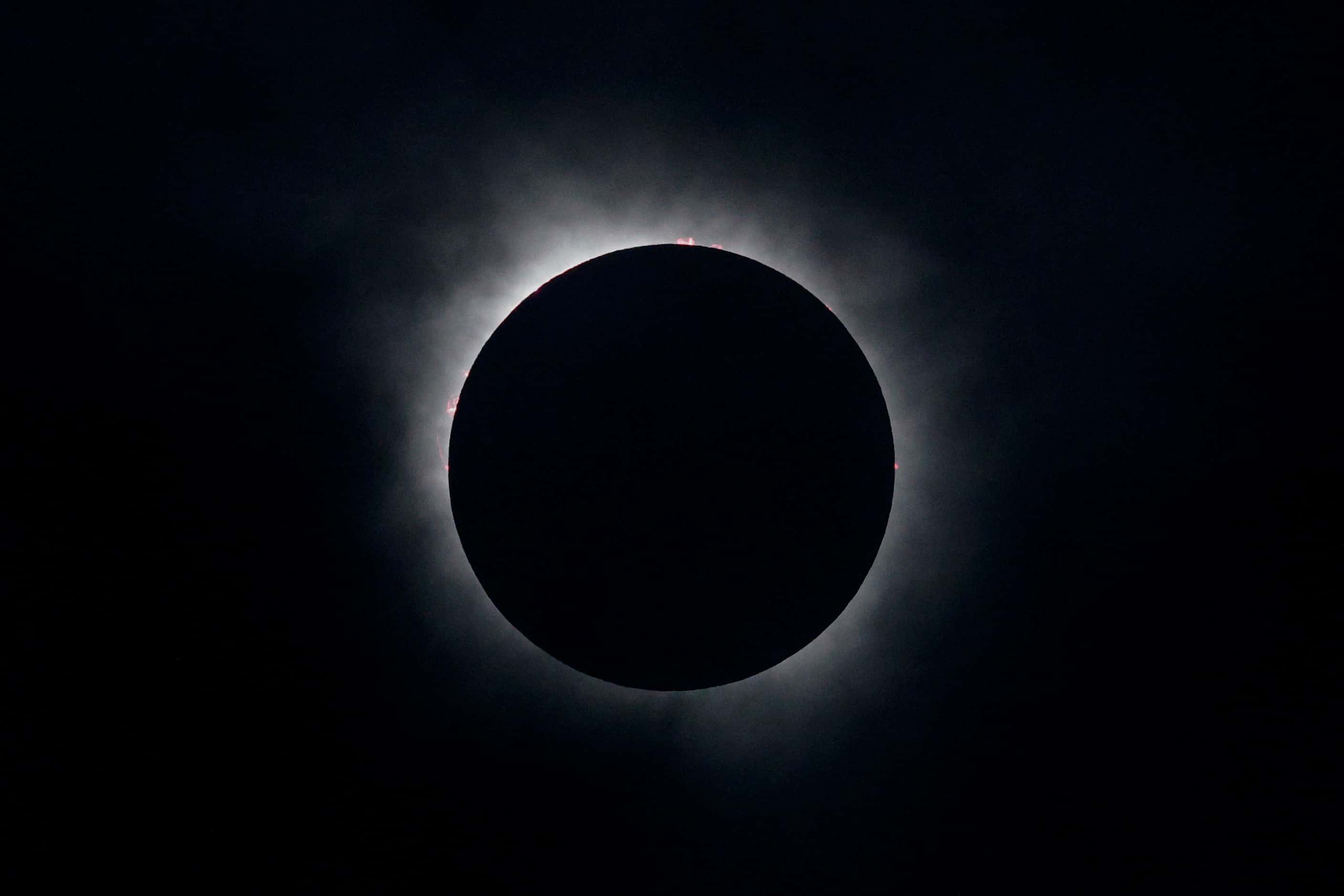 A total solar eclipse is seen, Monday, April 8, 2024, in Hillsboro, Texas.