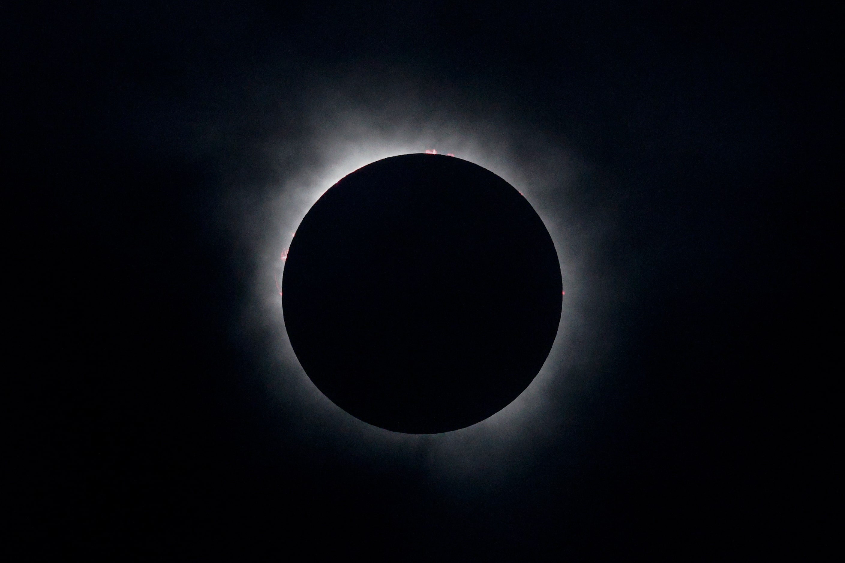 A total solar eclipse is seen, Monday, April 8, 2024, in Hillsboro, Texas.