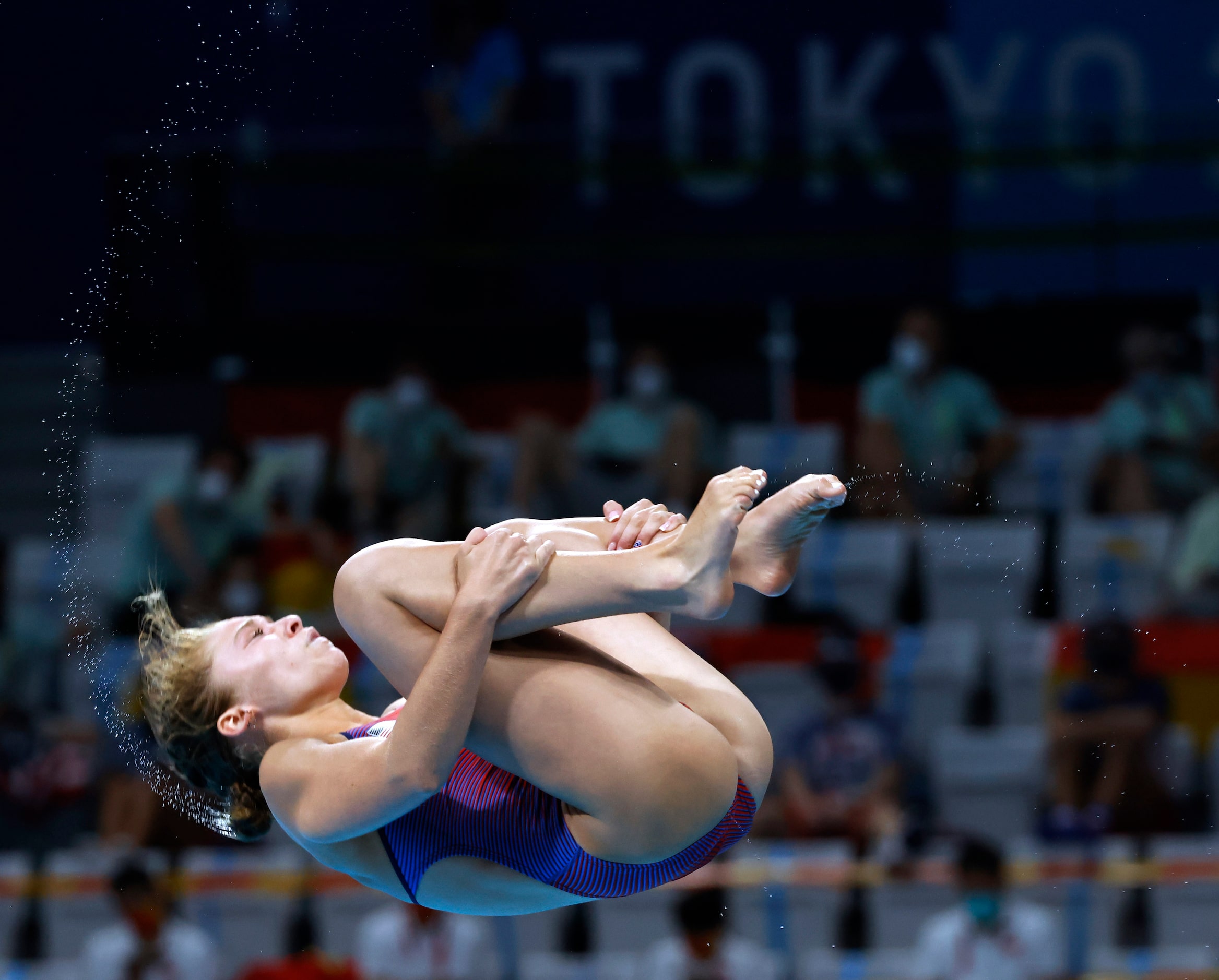 USA’s Hailey Hernandez competes in the women’s 3 meter springboard preliminary competition...