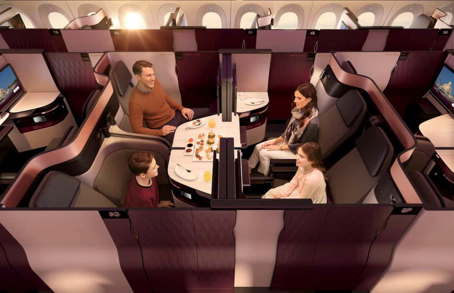 Qsuite is Qatar Airway' ultra-luxury business class service offered aboard its Boeing 777...