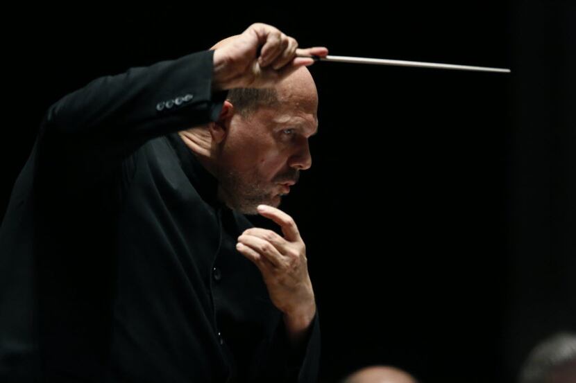 Jaap van Zweden conducts a Dallas Symphony concert,   at Meyerson Symphony Center in Dallas,...