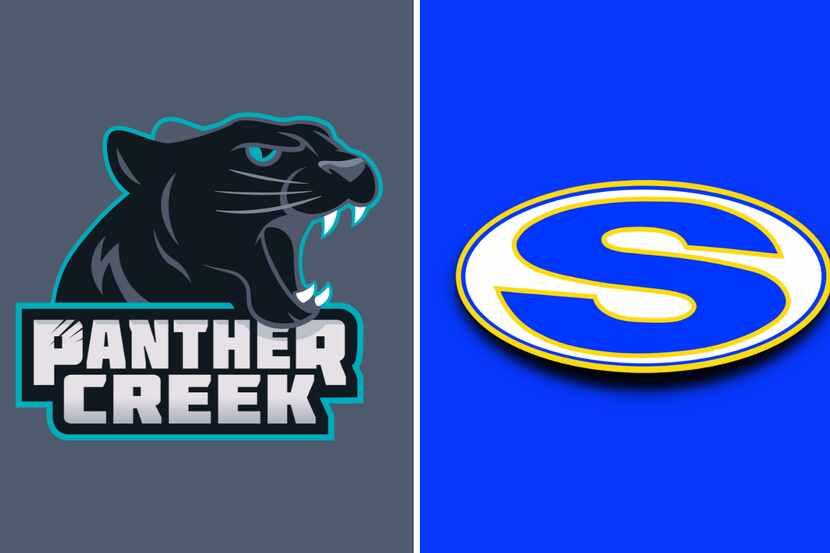 The Frisco Panther Creek logo (left) and the Sunnyvale logo (right).