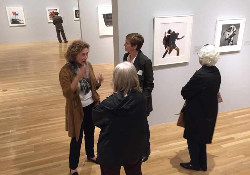 Guest curator Merry Foresta talks with museum-goers about Irving Penn's work after leading a...
