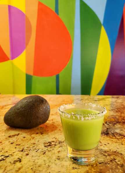 The avocado toast shot, part of an all-avocado drink lineup at newly opened AvoEatery, at...