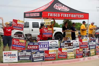Voting at Frisco Fire Station #4 in Frisco, Texas, Saturday, May 4, 2024. 