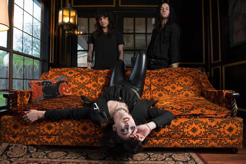 Leah Lane (with Rosegarden Funeral Party bandmates Dylan Stamas and Wil Farrier) says she's...