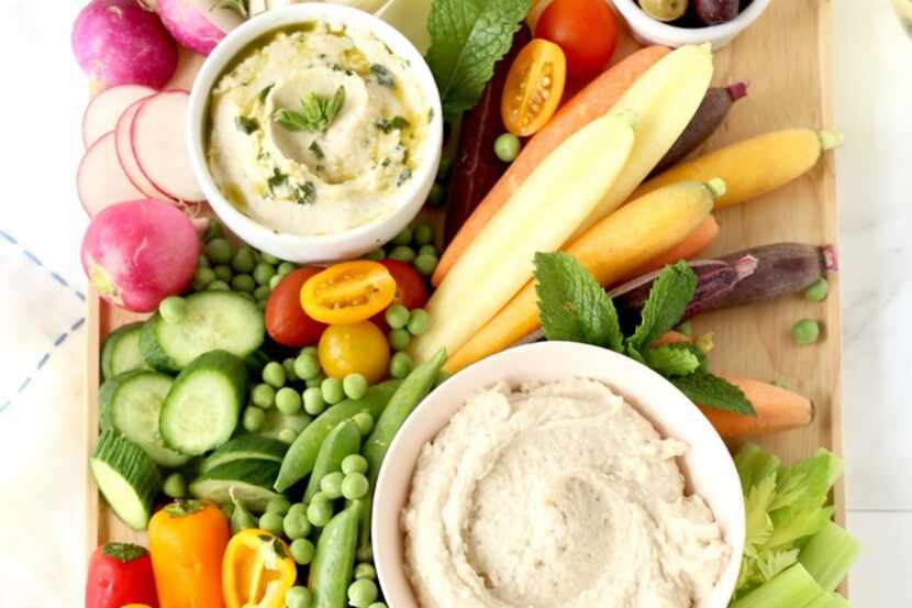 Spring Vegetable Crudités with White Bean Dip