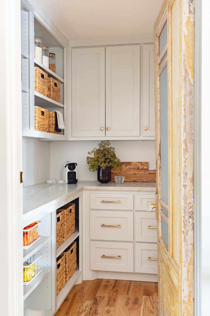 Working pantries designed by Hayden Dendy of BRNS Design with prep space, storage cabinetry,...