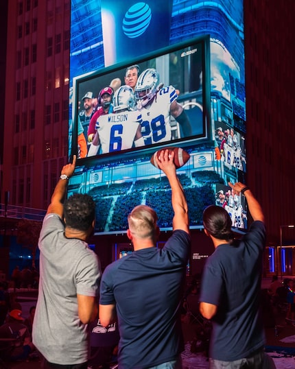 The AT&T Discovery District in Dallas will show Dallas Cowboys games on its media 'wall'   a...