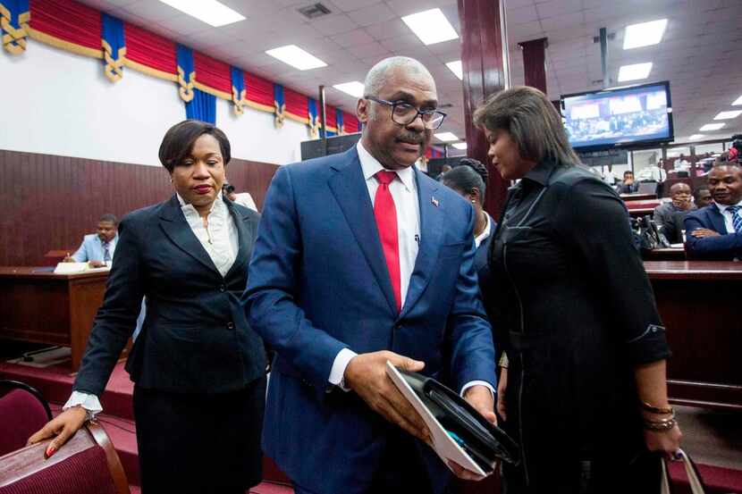 Haiti Prime Minister Jack Guy Lafontant appears at the Chamber of Deputies in Haiti on...