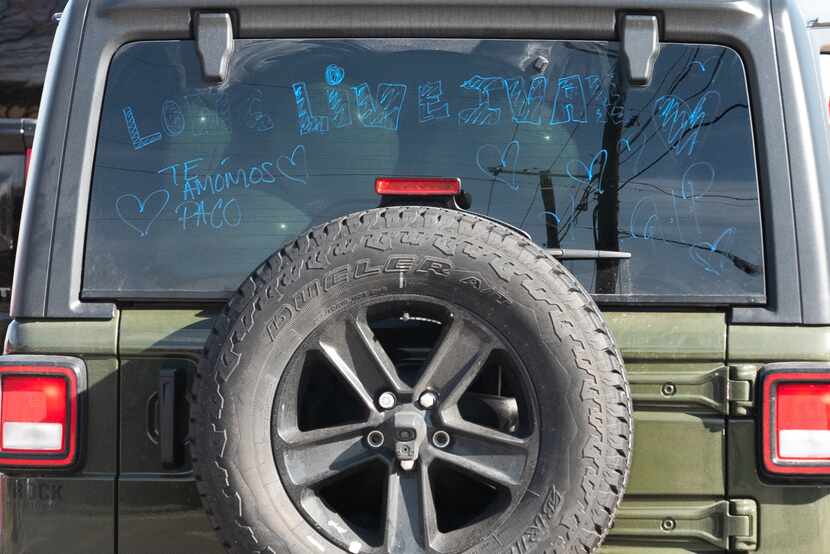 "Long live Ivan. We love you Paco," read a message on the window of a vehicle headed to...