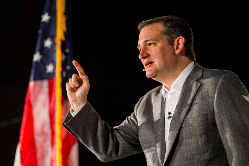 U.S. Senator Ted Cruz speaks during a presidential campaign stop at the Mrytle Wilks...