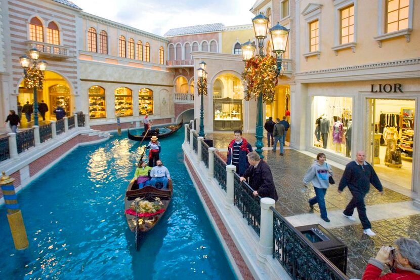 
The Venetian’s indoor Grand Canal feature, which includes shopping and restaurants, is a...