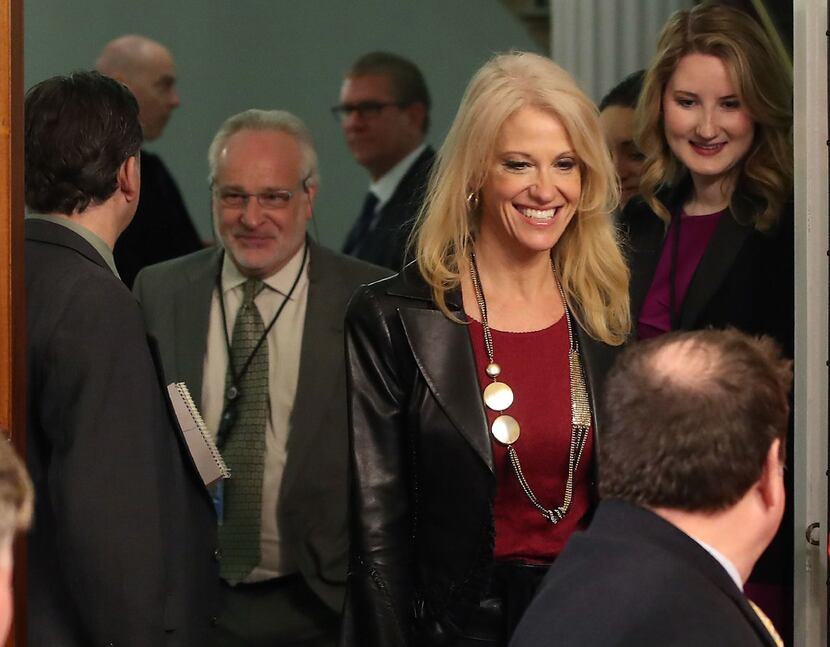 Counselor to the President Kellyanne Conway attends the swearing in ceremony of Rep. Tom...